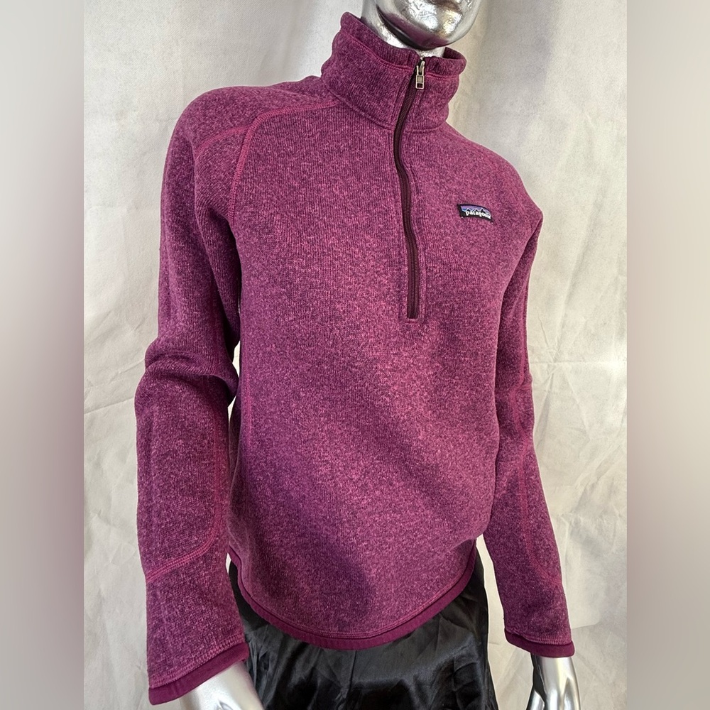 Patagonia Women's Quarter Zip-Up Fleece-Lined Sweater Purple - Picture 8 of 12